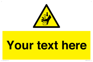 Custom warning hand crushing between press brake tool